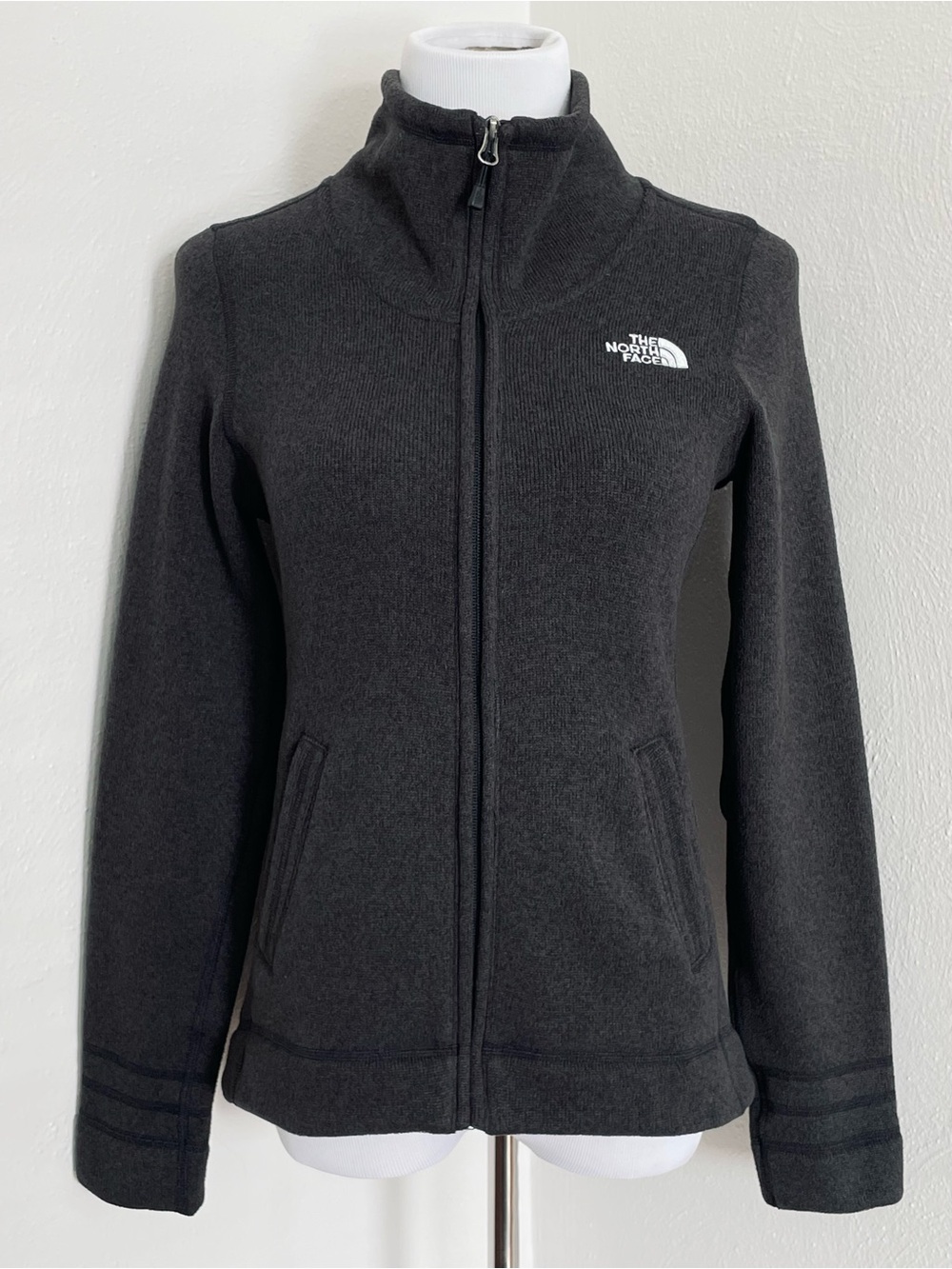 The North Face Women's Full Zip Sweater Fleece Jacket Charcoal Grey Size Small